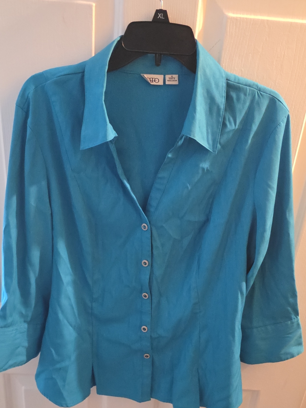 Cato women Bright Turquoise Button-Down Shirt